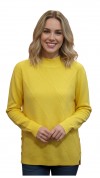 Lea pulóver oldalt gombos sárga
